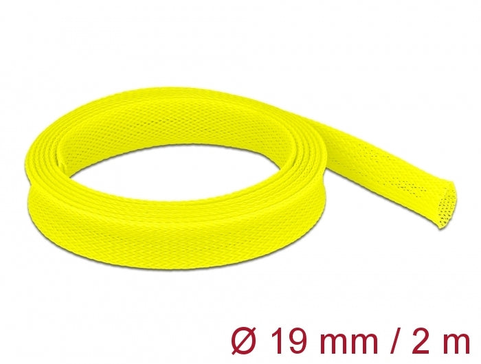 DeLOCK Kabelschlauch, Ø 14–30 mm × 2 m, dehnbar, zuschneidbar – gelb