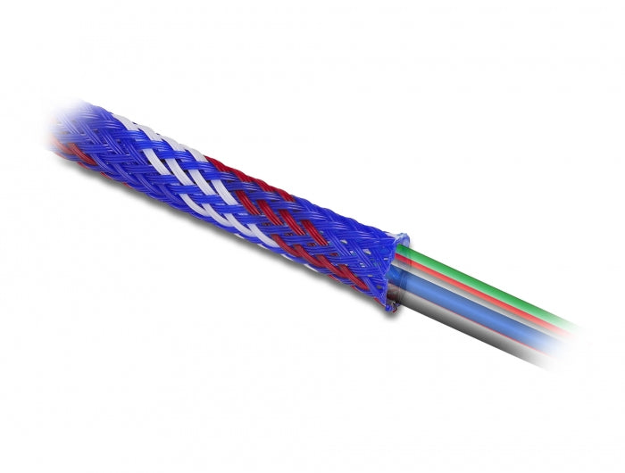 DeLOCK Kabelschlauch, Ø 6 mm × 2 m, dehnbar, zuschneidbar – mehrfarbig