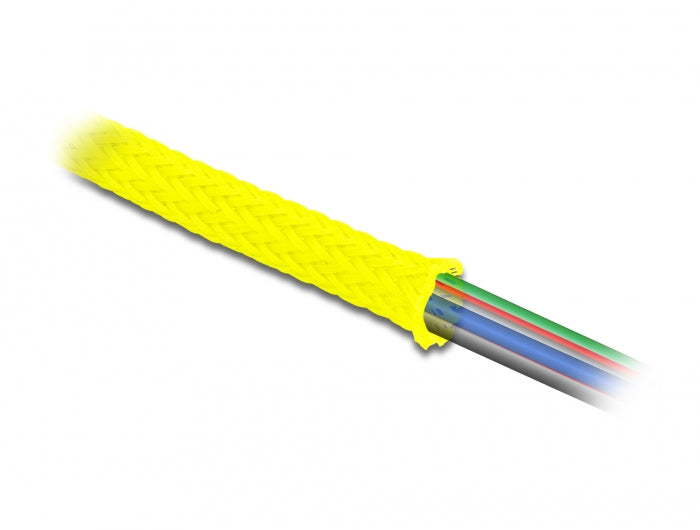 DeLOCK Kabelschlauch, Ø 25 mm × 2 m, wiederverwendbar, Polyester – Gelb