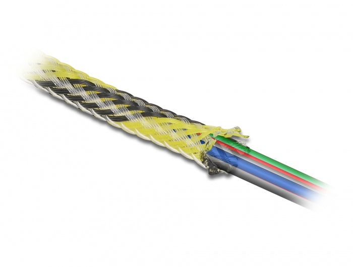 DeLOCK Kabelschlauch, Ø 6 mm × 2 m, zuschneidbar – schwarz/gelb