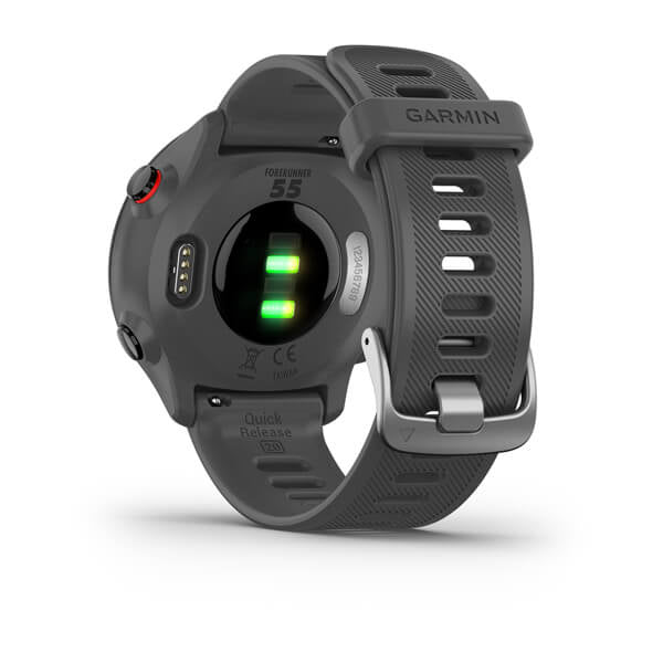Garmin Forerunner 55 – GPS-Smartwatch – 42 mm, GPS, MIP, 5 ATM, Monterra Grau, Sportarmband