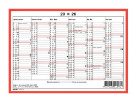 Simplex Tafelkalender – zweisprachig Deutsch/Französisch – 2026 – 6 Monate pro Seite, zweiseitig, mit Notizfeld – A5 quer