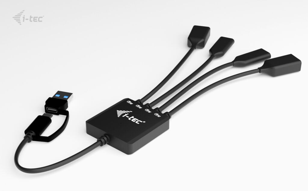 i-tec USB-Hub – USB-C/USB-A, 2× USB-A, 2× USB-C, für Windows/Mac/ChromeOS