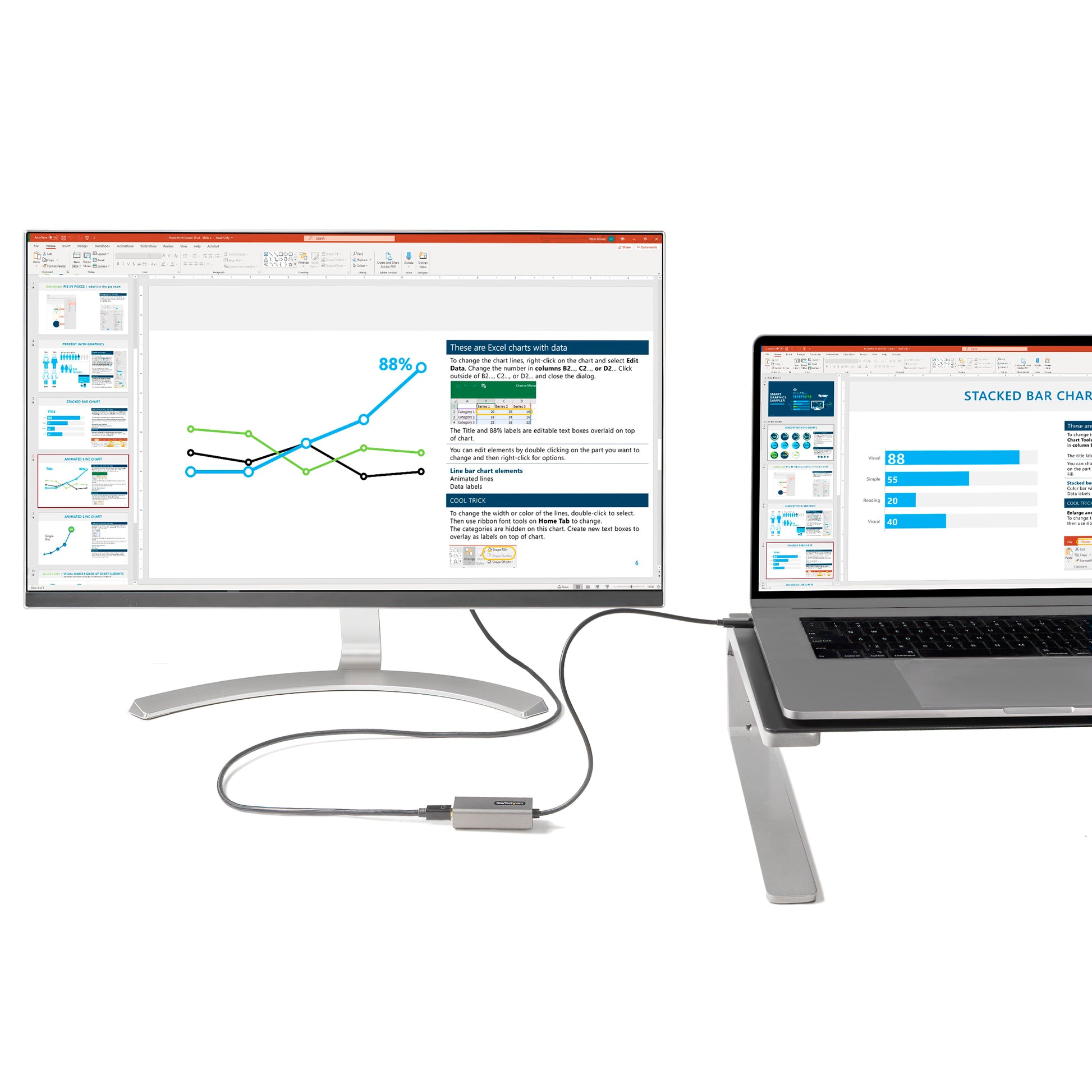 StarTech.com USB-C auf Mini-DisplayPort Adapter DP 1.2 4K 60 Hz – 0,306 m – Weiss – für Thunderbolt 3