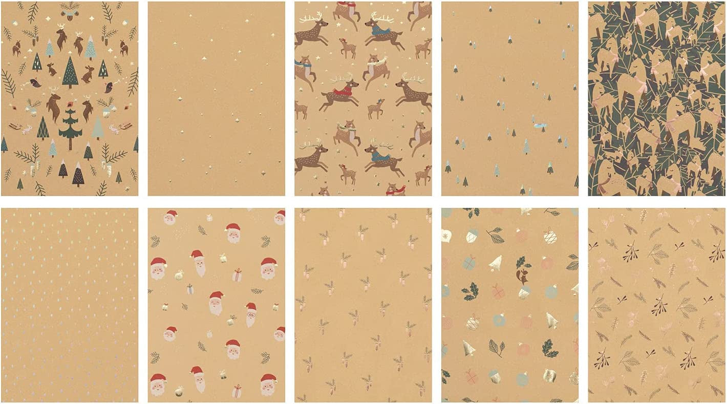 Folia Kraftpapierblock Hotfoil – sortiert – A4, 20 Bogen