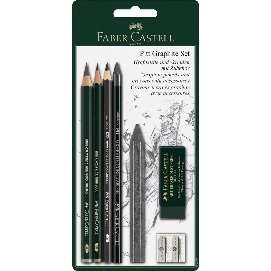 Faber-Castell Pitt Graphit-Set, 2B – 7-teiliges Set