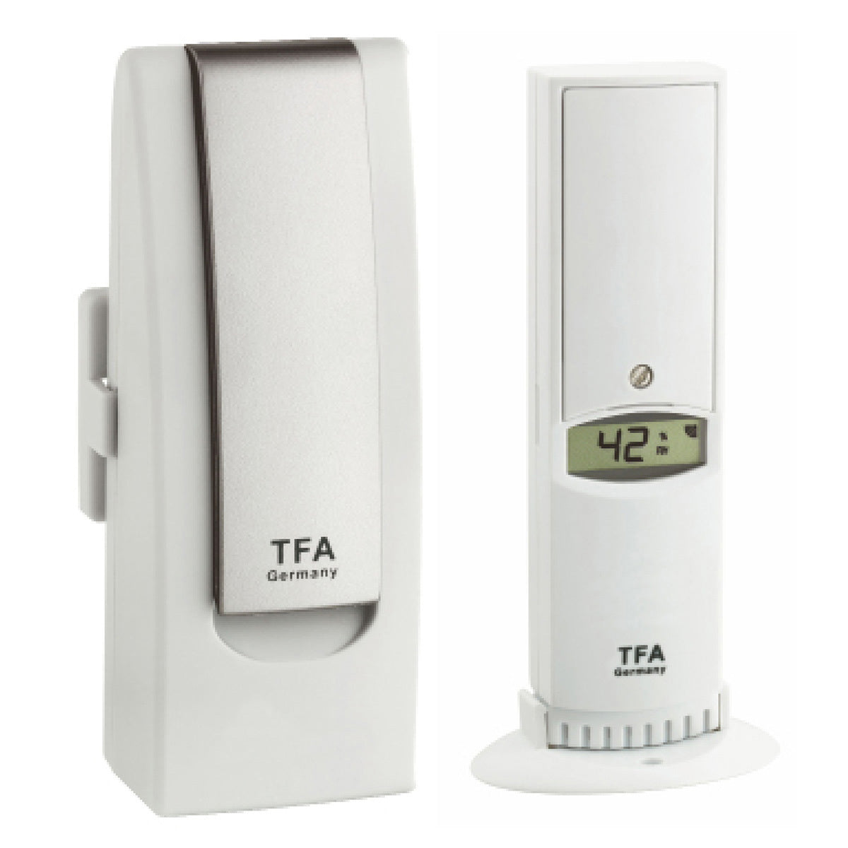 TFA-Dostmann WeatherHub – Thermo-/Hygrosensor, WLAN, Display, 200 m Reichweite – Weiss, für TFA-Dostmann Weath
