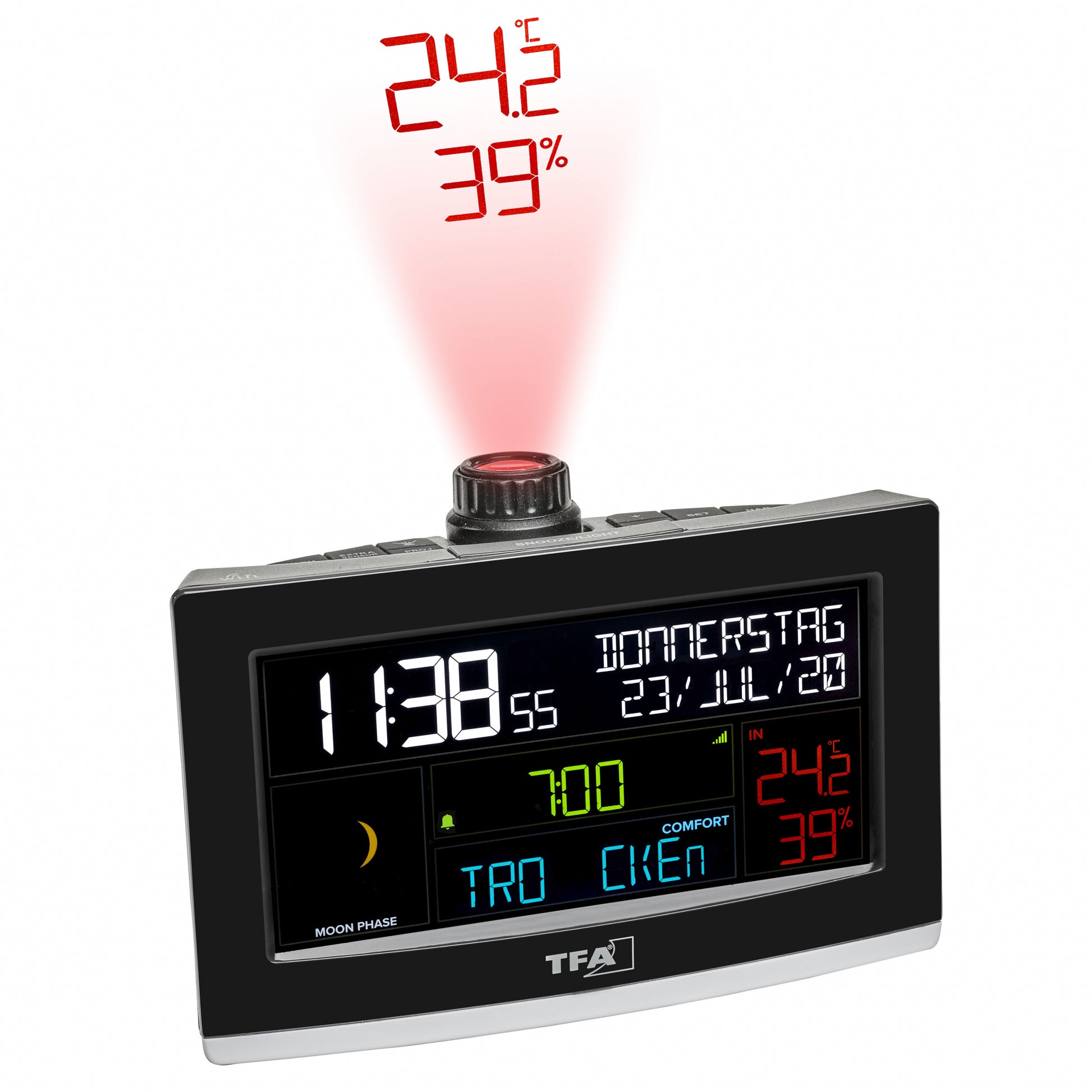 TFA-Dostmann TFA Dostmann VIEW SHOW Wetterstation – WLAN, 0–37,7 °C, 10–99 %, Innen/Aussen