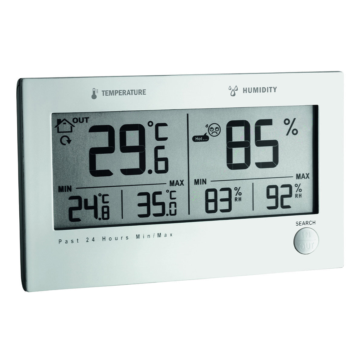 TFA-Dostmann TFA Dostmann TWIN PLUS – Wetterstation, Funk, innen/aussen, inkl. Aussensensor – Silber