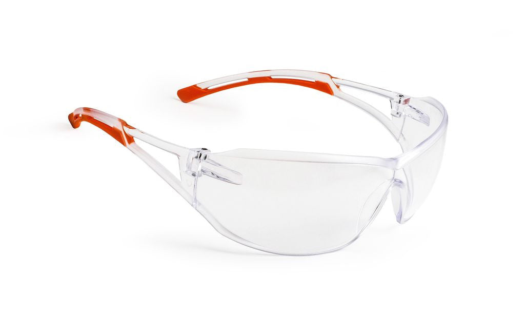 Unico Graber Schutzbrille 1100 CSV – klar, kratzfest, orange