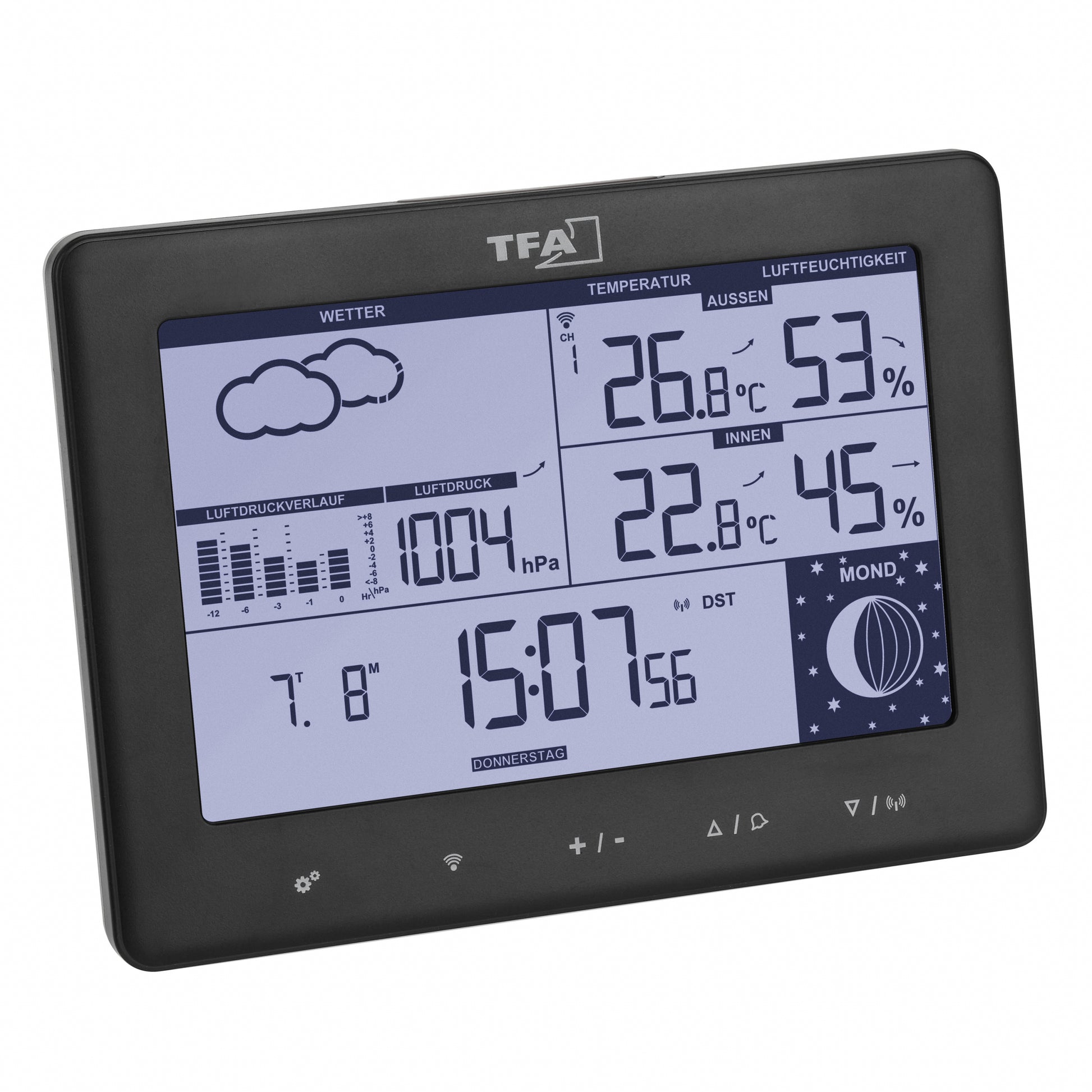 TFA-Dostmann ELEMENTS Temperatur-/Feuchtesensor – Kabellos (433 MHz), −50–70 °C, Innen/Aussen
