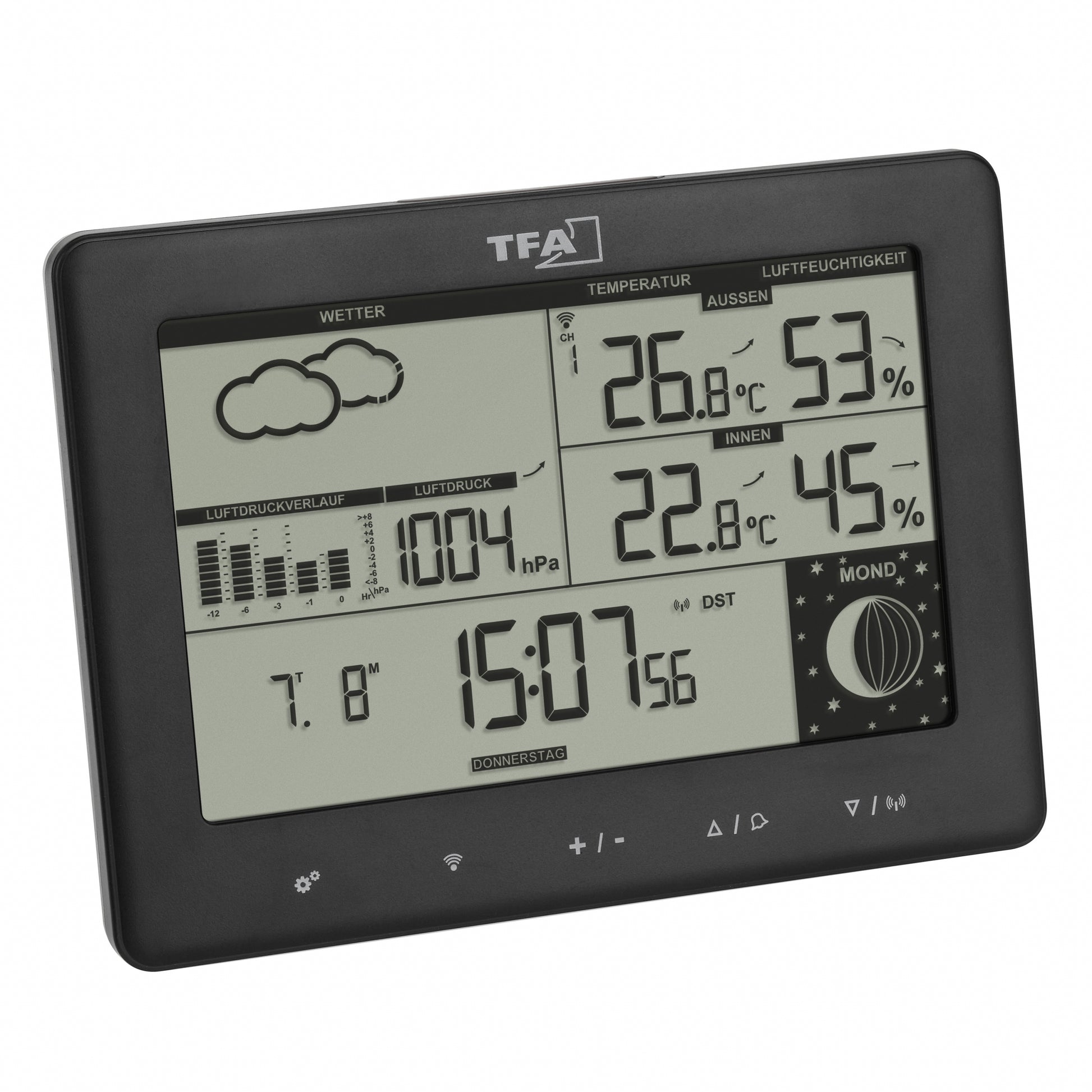 TFA-Dostmann ELEMENTS Temperatur-/Feuchtesensor – Kabellos (433 MHz), −50–70 °C, Innen/Aussen