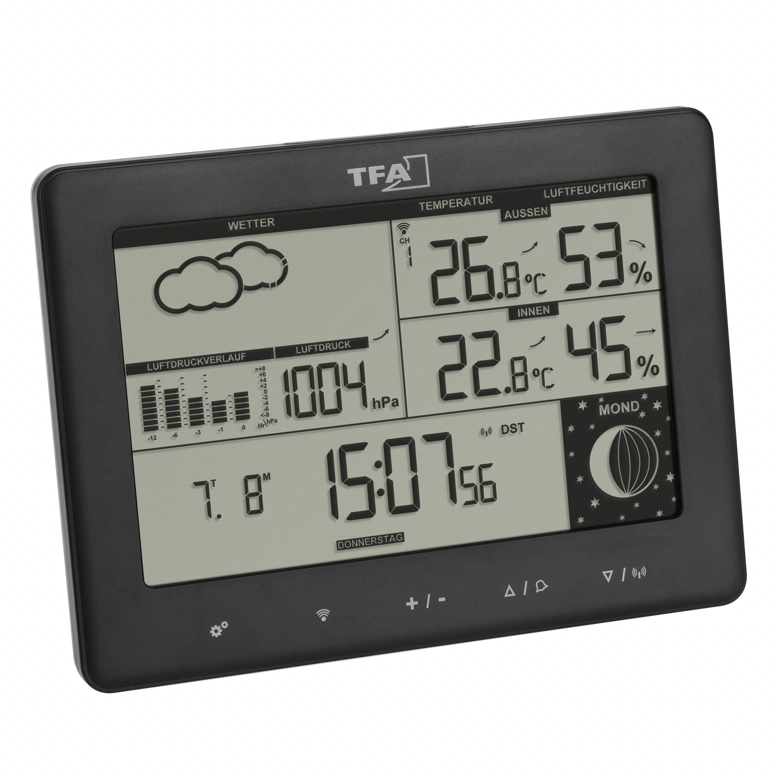 TFA-Dostmann ELEMENTS Temperatur-/Feuchtesensor – Kabellos (433 MHz), −50–70 °C, Innen/Aussen