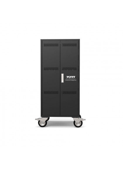 Port Designs 901974 Ladeschrank – für Notebooks bis 15,6", 4 Rollen, schwarz