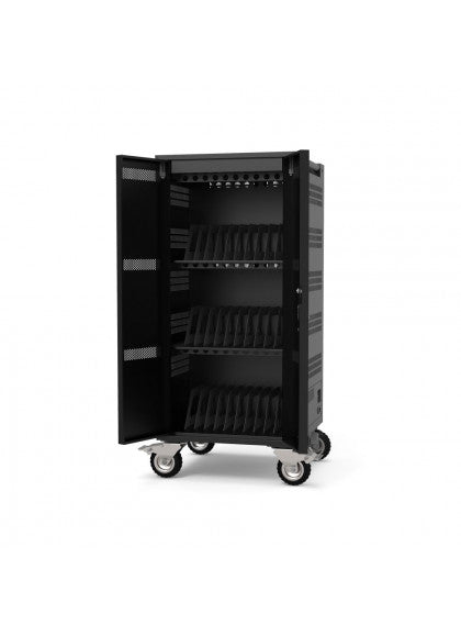Port Designs 901974 Ladeschrank – für Notebooks bis 15,6", 4 Rollen, schwarz