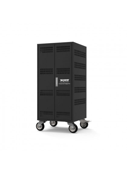 Port Designs 901974 Ladeschrank – für Notebooks bis 15,6", 4 Rollen, schwarz