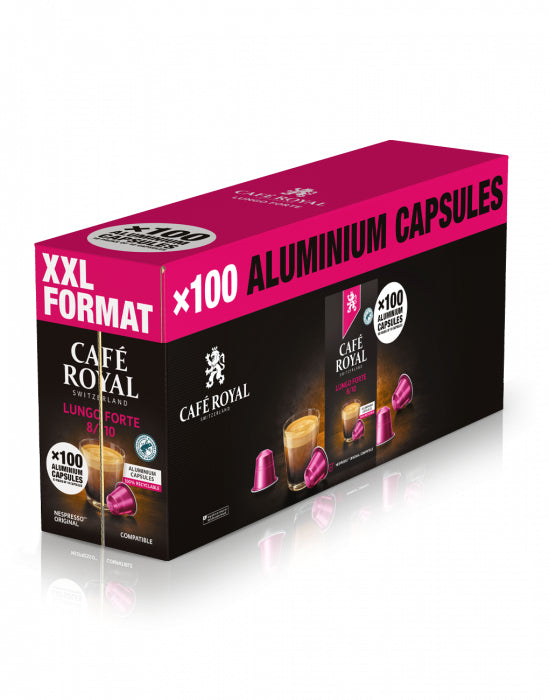 Café Royal Kaffeekapseln Lungo Forte – für Nespresso – Intensität 8 – 100 Kapseln