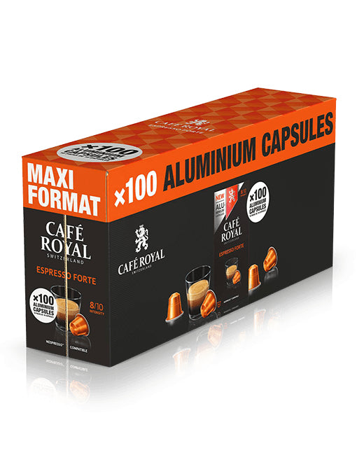 Café Royal Kaffeekapseln Espresso Forte – für Nespresso – Intensität 9 – 100 Kapseln