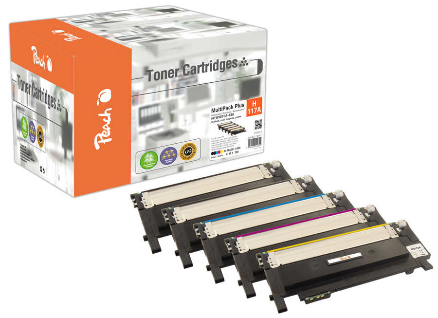 Peach Toner-Multipack – BK/C/M/Y, 4100 Seiten – für HP Color Laser 150/Color Laser MFP 170 und andere