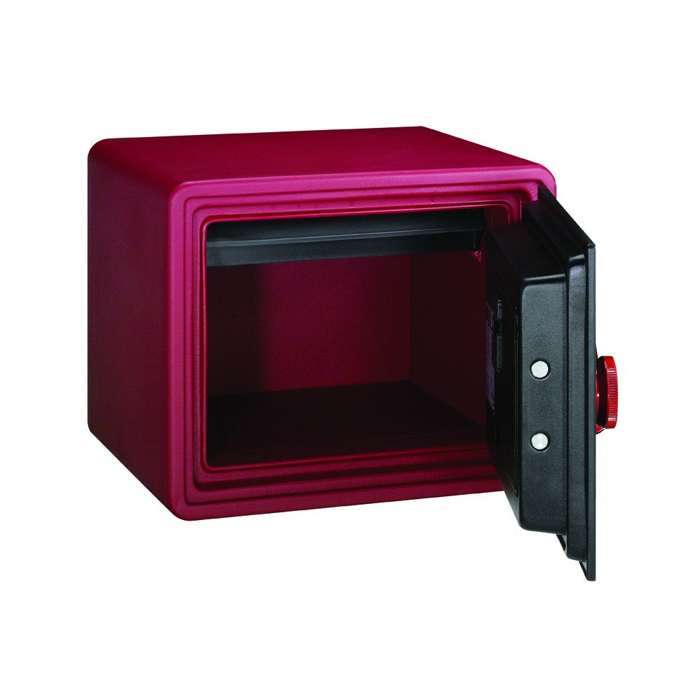 Rieffel Tresor – mit Zahlenschloss, feuerfest, rot, 424 × 388 × 344 mm