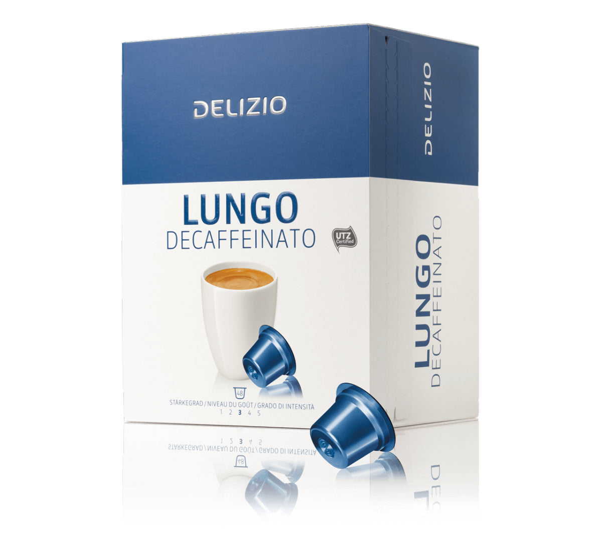 Delizio Lungo Entkoffeiniert – Kapseln – Entkoffeiniert, 48 Kapseln