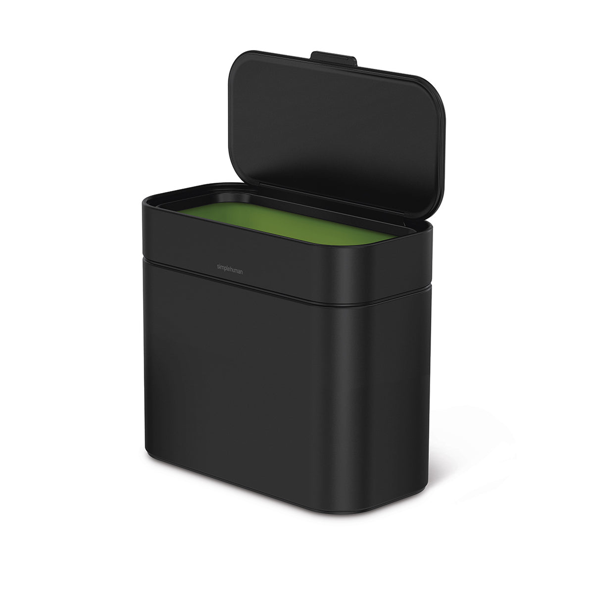 simplehuman Komposteimer CW1647 – 4 l – Edelstahl, rechteckig – schwarz matt
