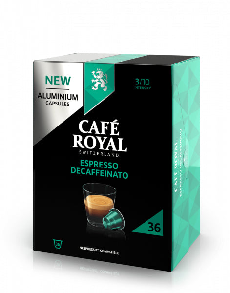 Café Royal Espresso Decaffeinato Kaffeekapseln – für Nespresso – Intensität 5 – 36 Kapseln