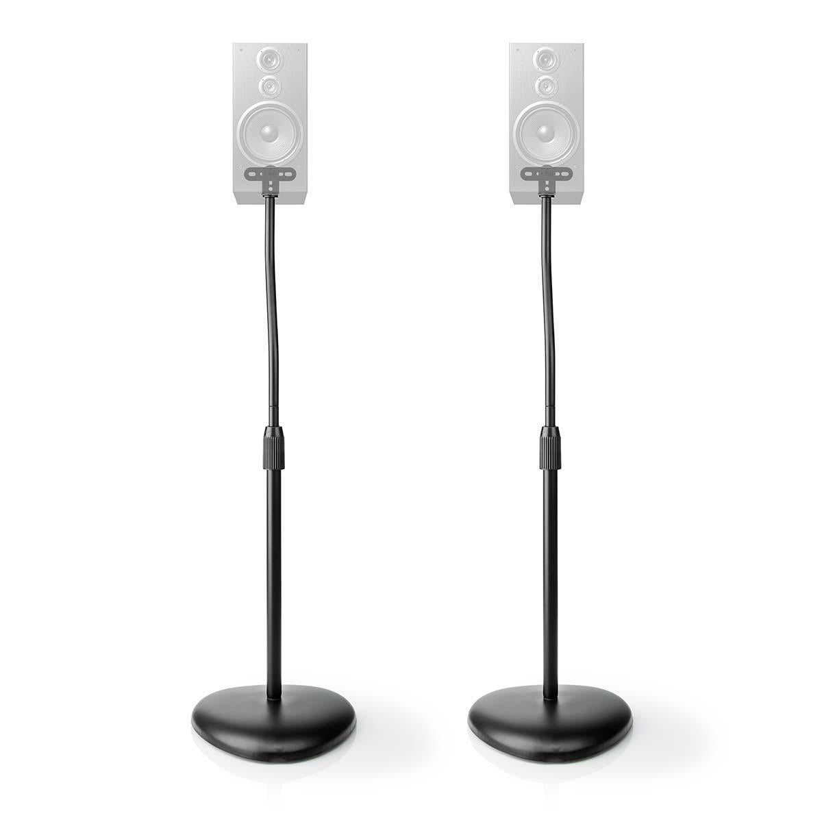 Nedis SPMT2750BK – Lautsprecherständer, 2er-Set, höhenverstellbar, 4,5 kg, für Satelliten-/Regallautsprecher