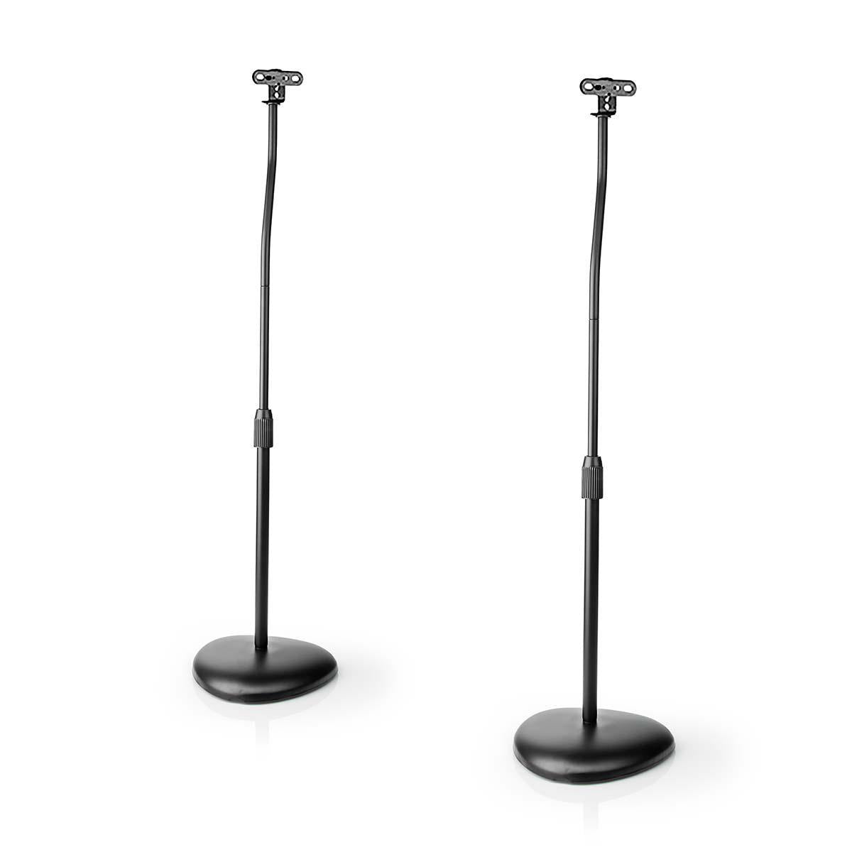 Nedis SPMT2750BK – Lautsprecherständer, 2er-Set, höhenverstellbar, 4,5 kg, für Satelliten-/Regallautsprecher