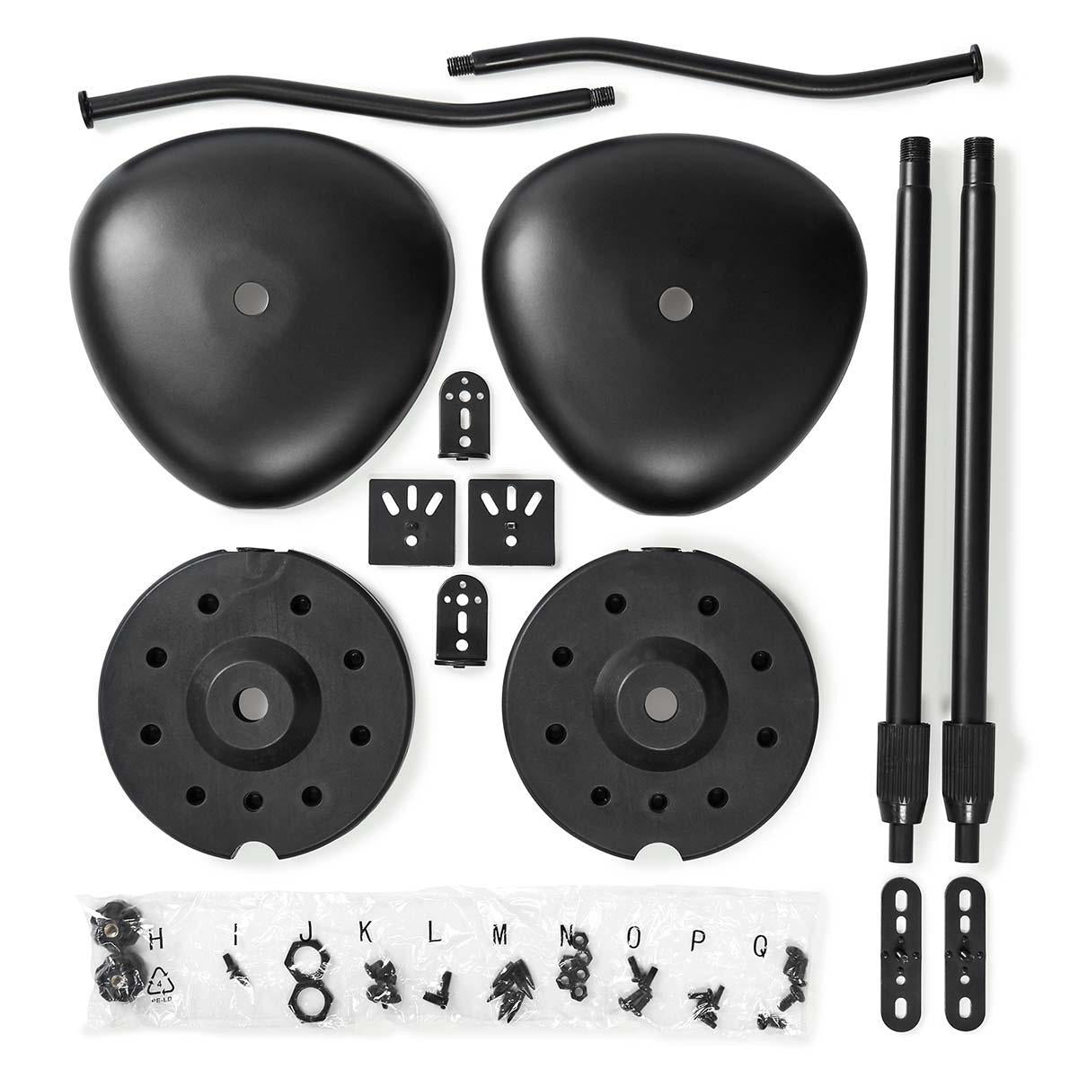 Nedis SPMT2750BK – Lautsprecherständer, 2er-Set, höhenverstellbar, 4,5 kg, für Satelliten-/Regallautsprecher