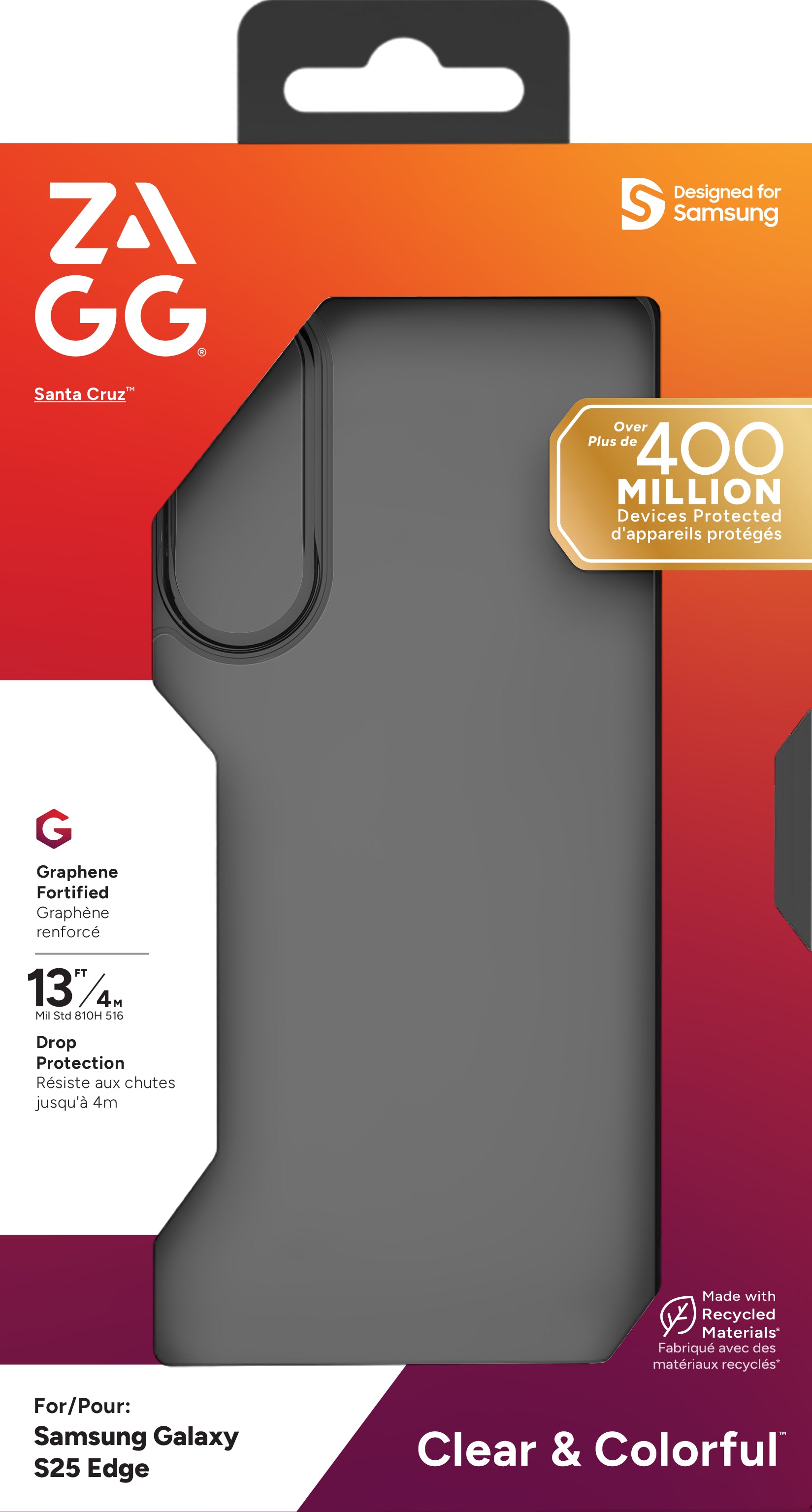 ZAGG Backcover Santa Cruz – für Samsung Galaxy S25 Edge – schwarz