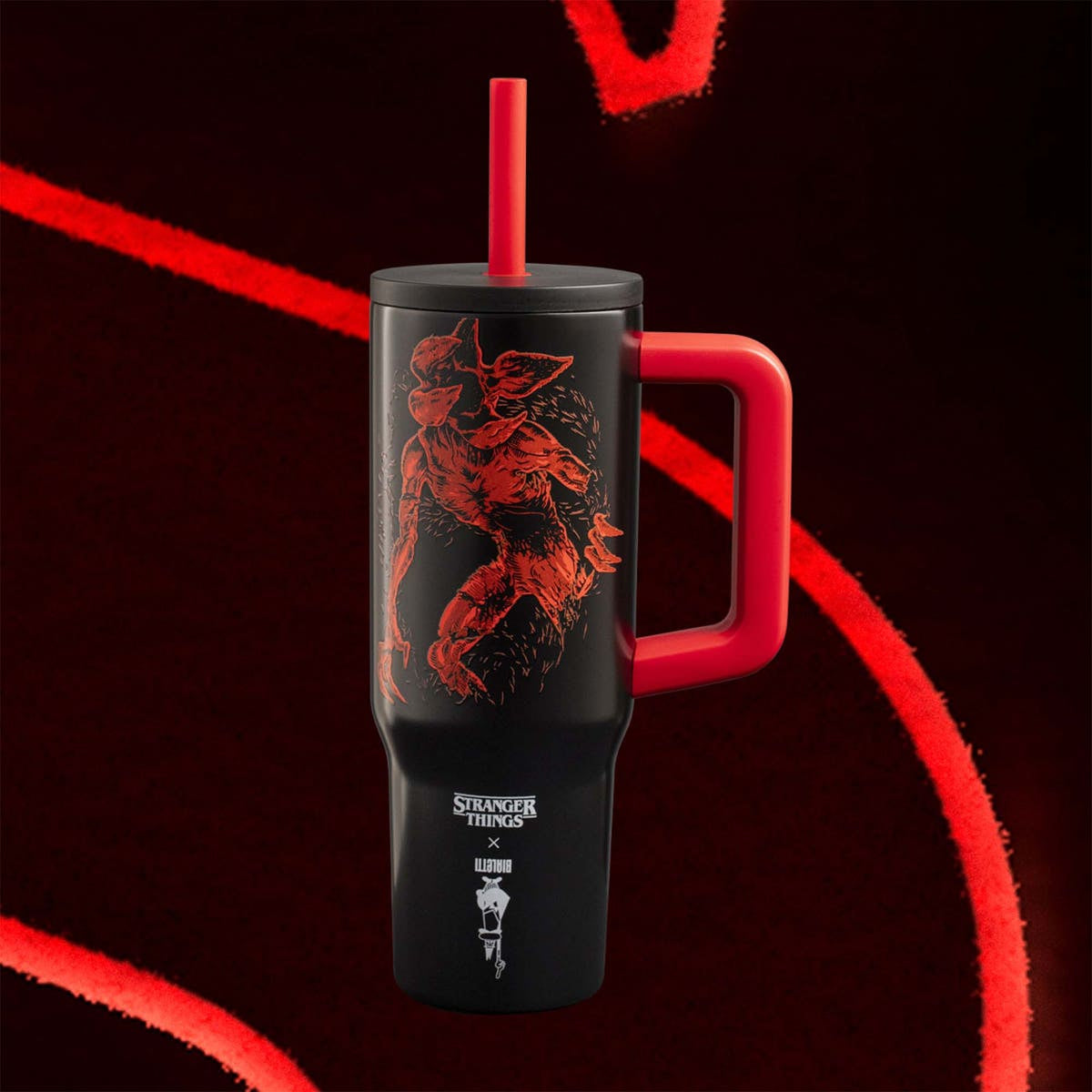 Bialetti Thermobecher 900 ml – Doppelwandig, Edelstahl, Schwarz/Rot