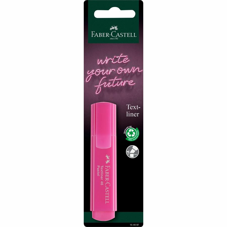 Faber-Castell 46 Pastell Textmarker Farben sortiert Pastell – Keilspitze, 1–5 mm, nachfüllbar