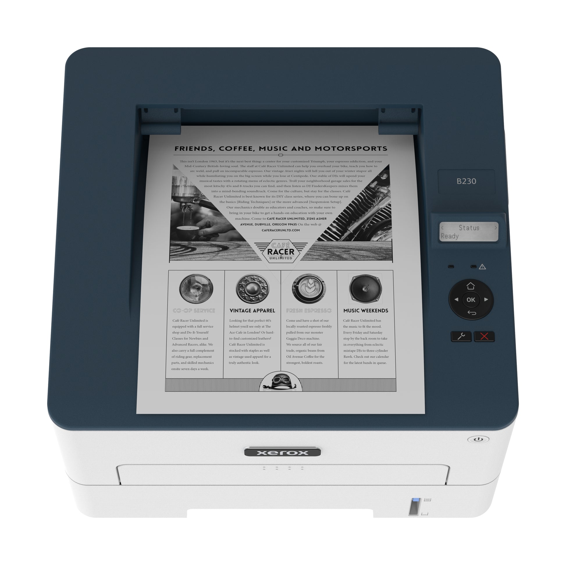 Xerox B230 – Schwarz-Weiss, A4, Duplex, WLAN, LAN, USB, 34 S./Min., AirPrint, Mopria