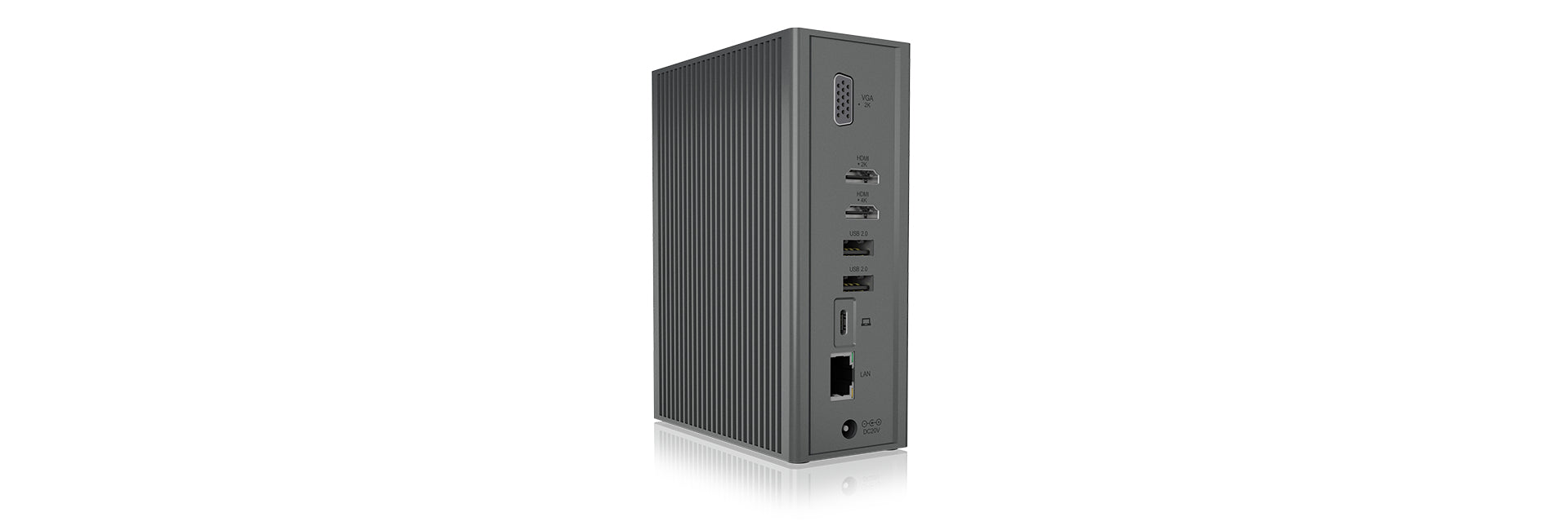 ICY BOX IB-DK2262 Dockingstation – USB-C, 1× HDMI, 1× VGA, 6× USB-A, 55 W PD, GbE, für Windows/Mac/ChromeOS