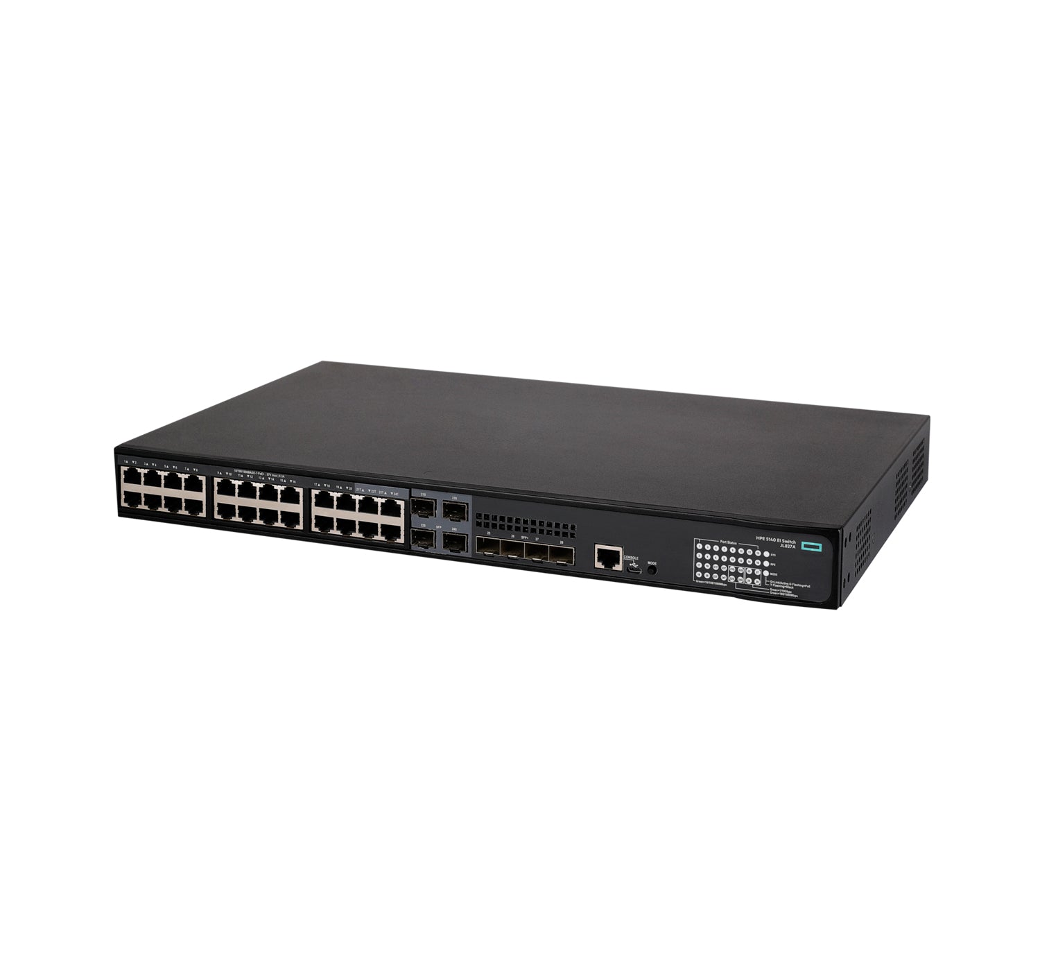 HPE FlexNetwork 5140 24G – Managed Switch – 24×GbE, 4×10G SFP+, L3, PoE+ 370 W, 1U