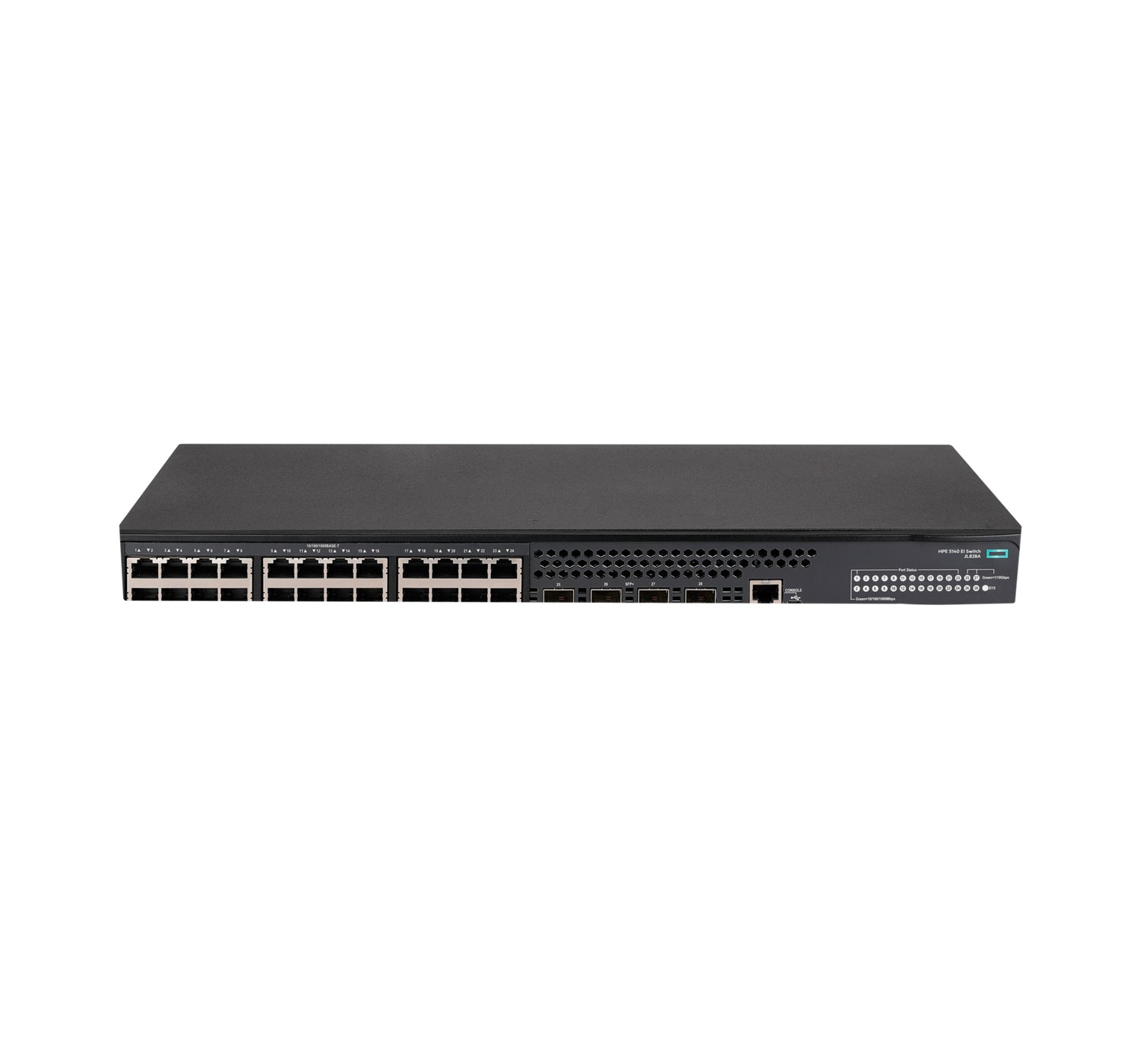 HPE FlexNetwork 5140 24G 4SFP+ EI – Managed L3 Switch – 24× 1G, 4× SFP+, 1U, 19"