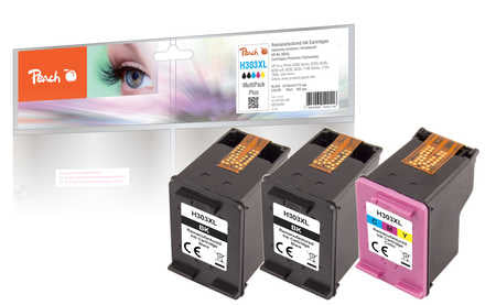 Peach 303XL Tintenpatronen-Multipack, 3er-Set (Kompatibel) – für HP Envy Photo 6200/7100, Tango