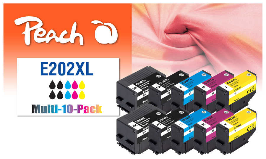 Peach Tintenpatronen-Multipack 202XL, 10er-Pack – für Epson XP-6000, XP-6005, XP-6100 und andere
