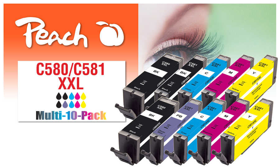 Peach Tintenpatronen-Multipack, XXL, kompatibel – für Canon Pixma TR 7500 Serie, TR 7520, TR 7550 und andere