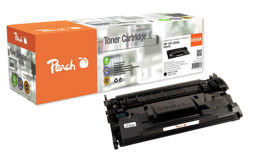 Peach 59A (CF259A) Schwarz Toner – Kompatibel – 3'000 Seiten – für HP LaserJet Pro M 305/M 404/MFP M 428
