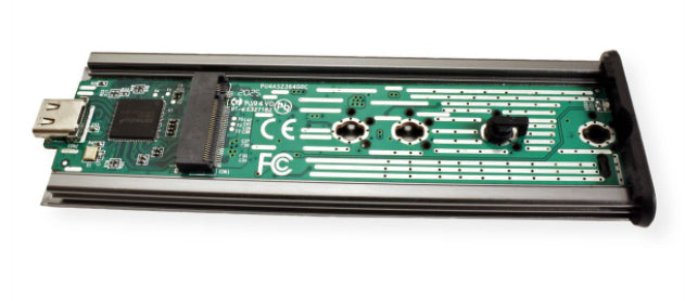 ROLINE Externes M.2 NVMe SSD-Gehäuse – 1-Bay – USB 3.2 Gen2x2, USB Typ-C, für M.2 2230–2280 (M-Key, NVMe)