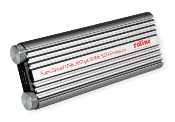 ROLINE Externes M.2 NVMe SSD-Gehäuse – 1-Bay – USB 3.2 Gen2x2, USB Typ-C, für M.2 2230–2280 (M-Key, NVMe)