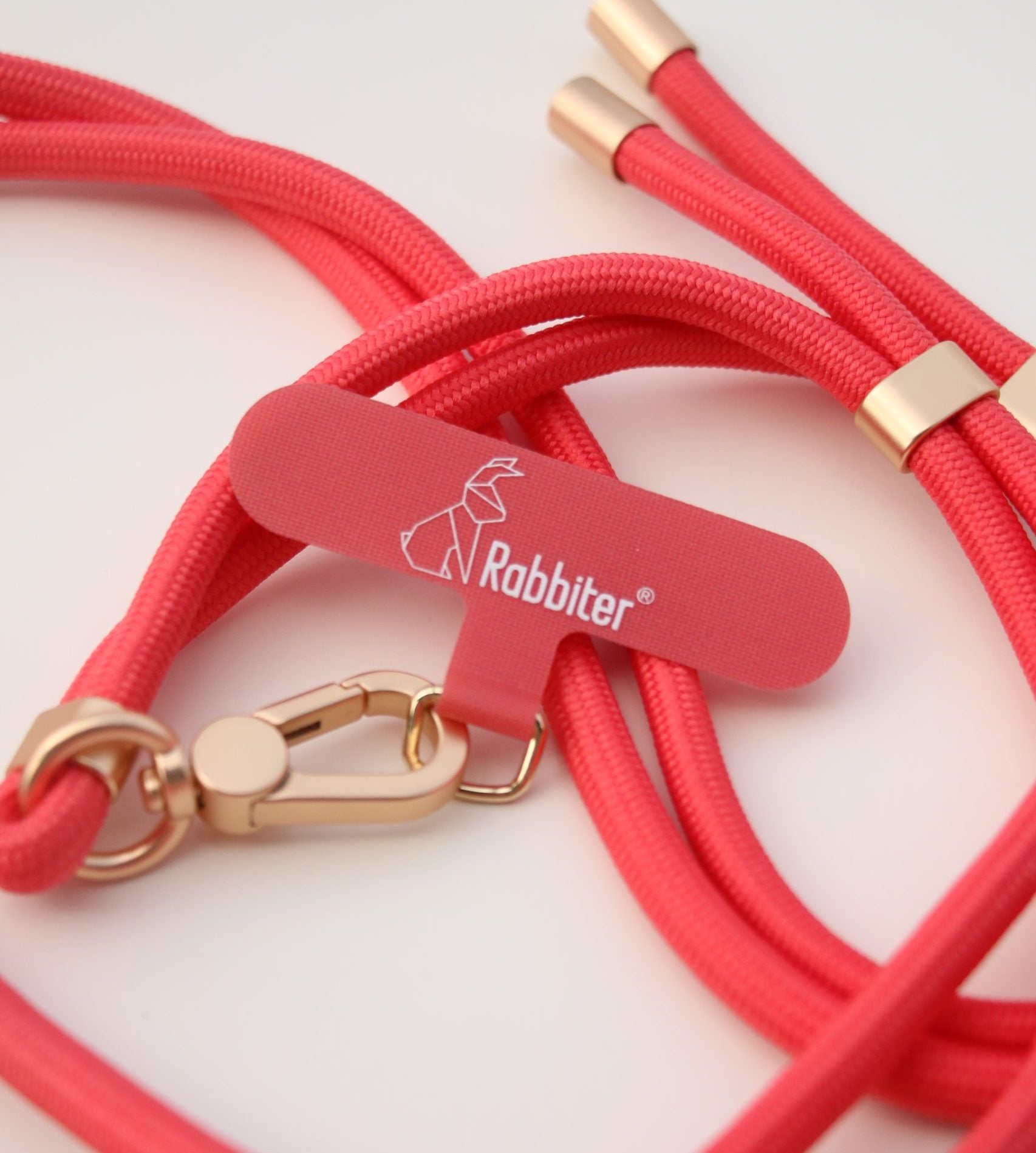 Rabbiter Loop Style Serie – Smartphone-Trageband – 80 cm – für Handy – Koralle/Gold