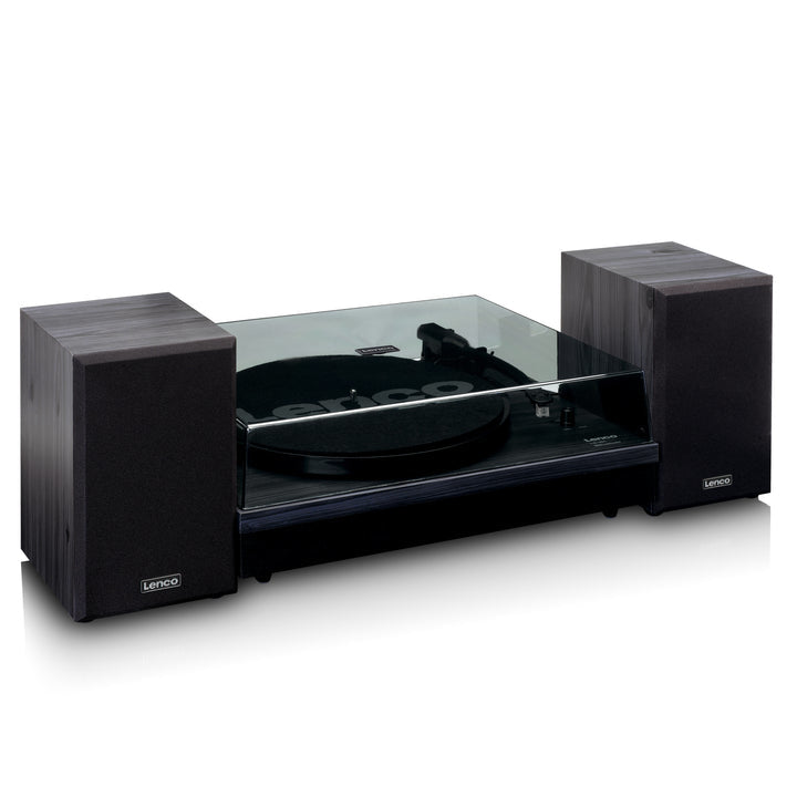 Lenco LS-301BK – Plattenspieler (Riemenantrieb, manuell), Bluetooth, 33⅓/45 – Schwarz
