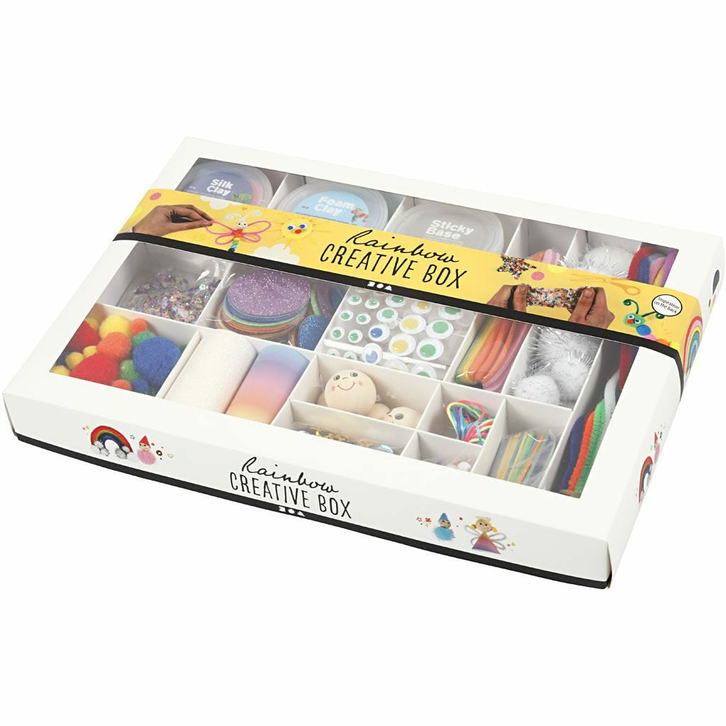 Creativ Company Kreativbox – Bastelset – Regenbogen – 16-teilig – ab 3 Jahren