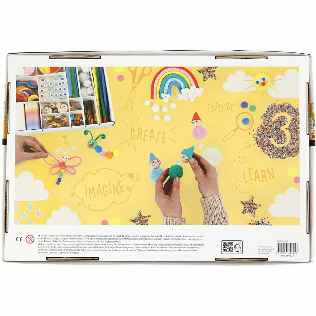 Creativ Company Kreativbox – Bastelset – Regenbogen – 16-teilig – ab 3 Jahren