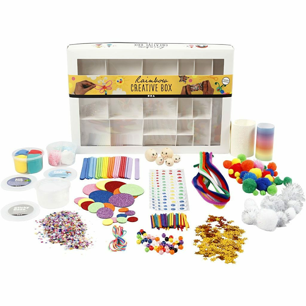Creativ Company Kreativbox – Bastelset – Regenbogen – 16-teilig – ab 3 Jahren