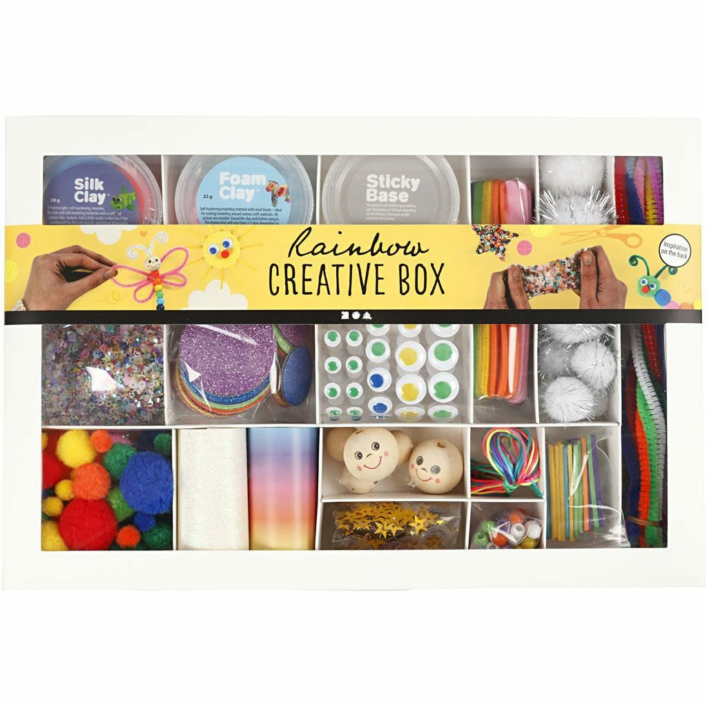 Creativ Company Kreativbox – Bastelset – Regenbogen – 16-teilig – ab 3 Jahren