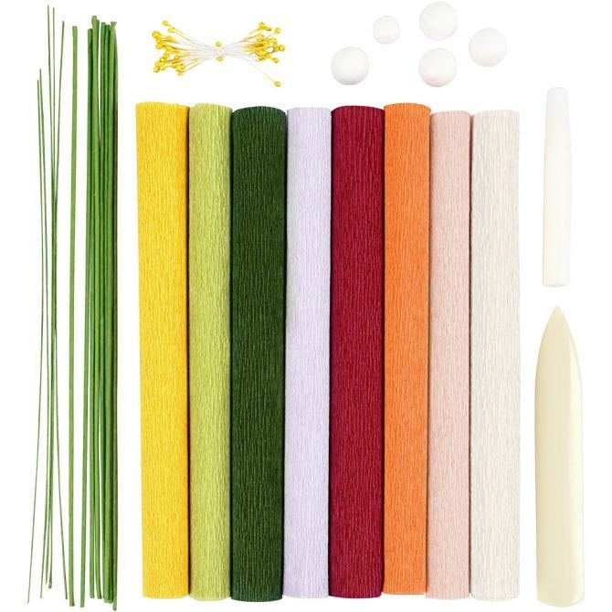 Creativ Company Bastelset Krepppapier – 15-teilig – mehrfarbig